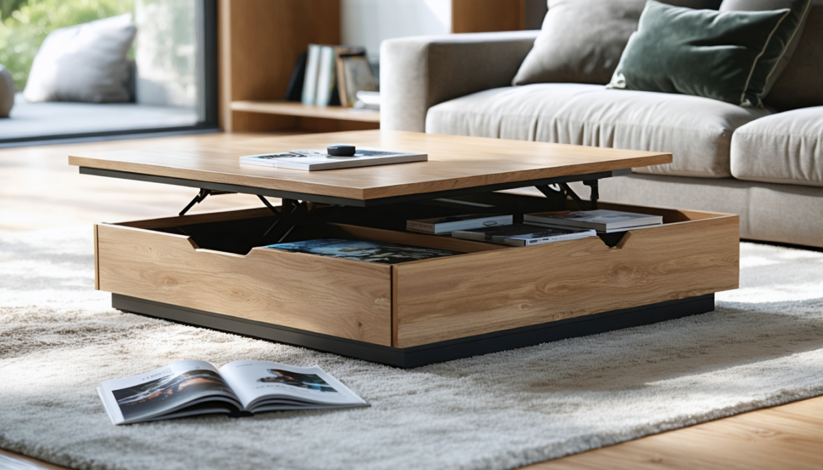 découvrez la table basse à plateau relevable, la pièce incontournable du mobilier tendance en 2024, alliant design moderne et fonctionnalité pour votre salon.
